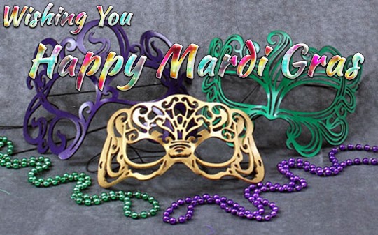 Wishing You Happy Mardi Gras Masks And Beads Picture