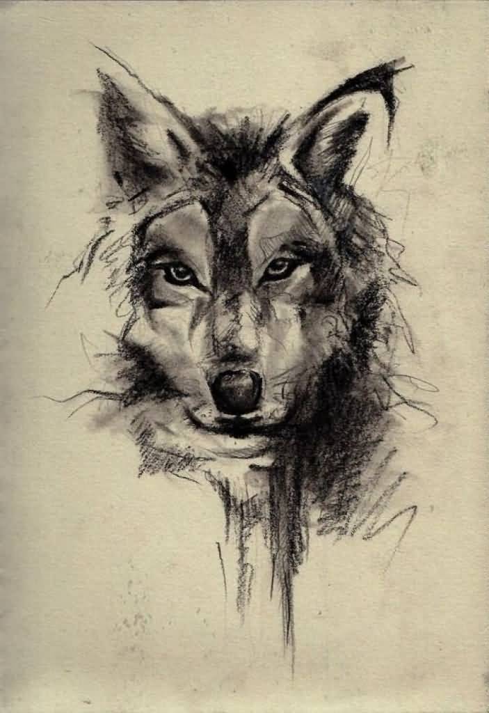 Wolf Head Tattoo Design Sample