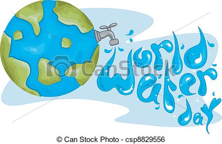 World Water Day Earth Globe Illustration