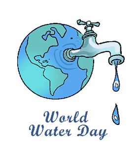 World Water Day Earth Globe With Water Tap Clipart