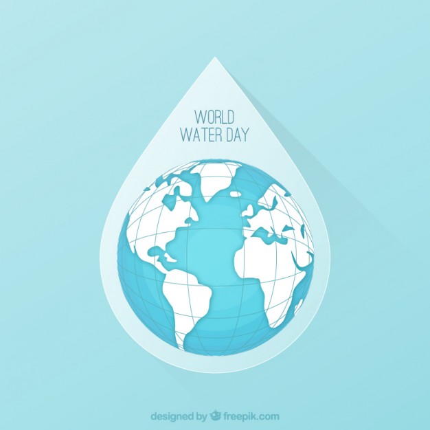 World Water Day Water Drop Earth Globe Vector