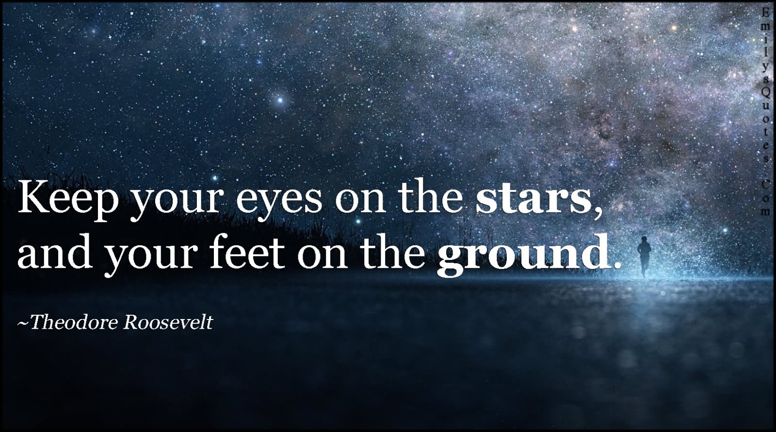 Keep your eyes on the stars,and your feet on the ground.