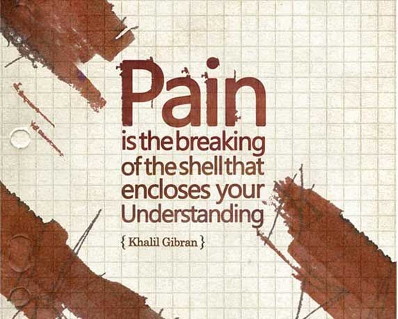Pain is the breaking of the shell that encloses your understanding.Khalil Gibran