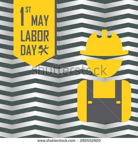 1st May Happy Labor Day Worker Illustration