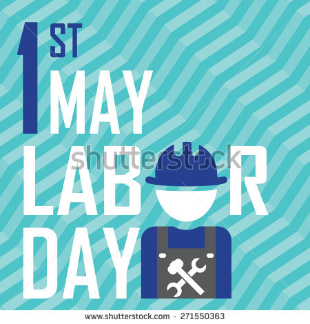 1st May Labor Day Illustration Card
