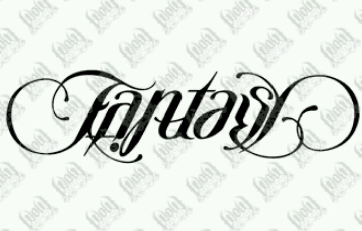 Ambigram Fantasy Tattoo Stencil