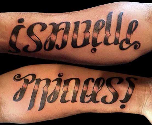 Ambigram Isabella Tattoo Design For Sleeve