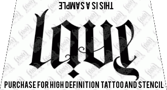 Ambigram Love Tattoo Stencil