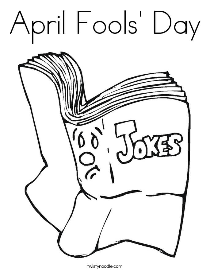 April Fools Day Book Coloring Page