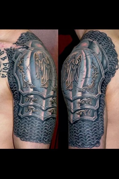 Armor Tattoo Shoulder Half Sleeve
