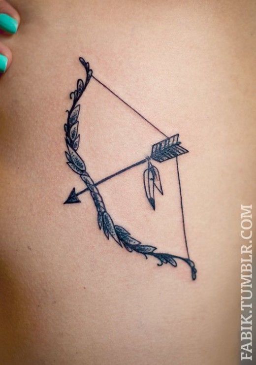 Black Ink Arrow With Bow Tattoo Design By Juwels