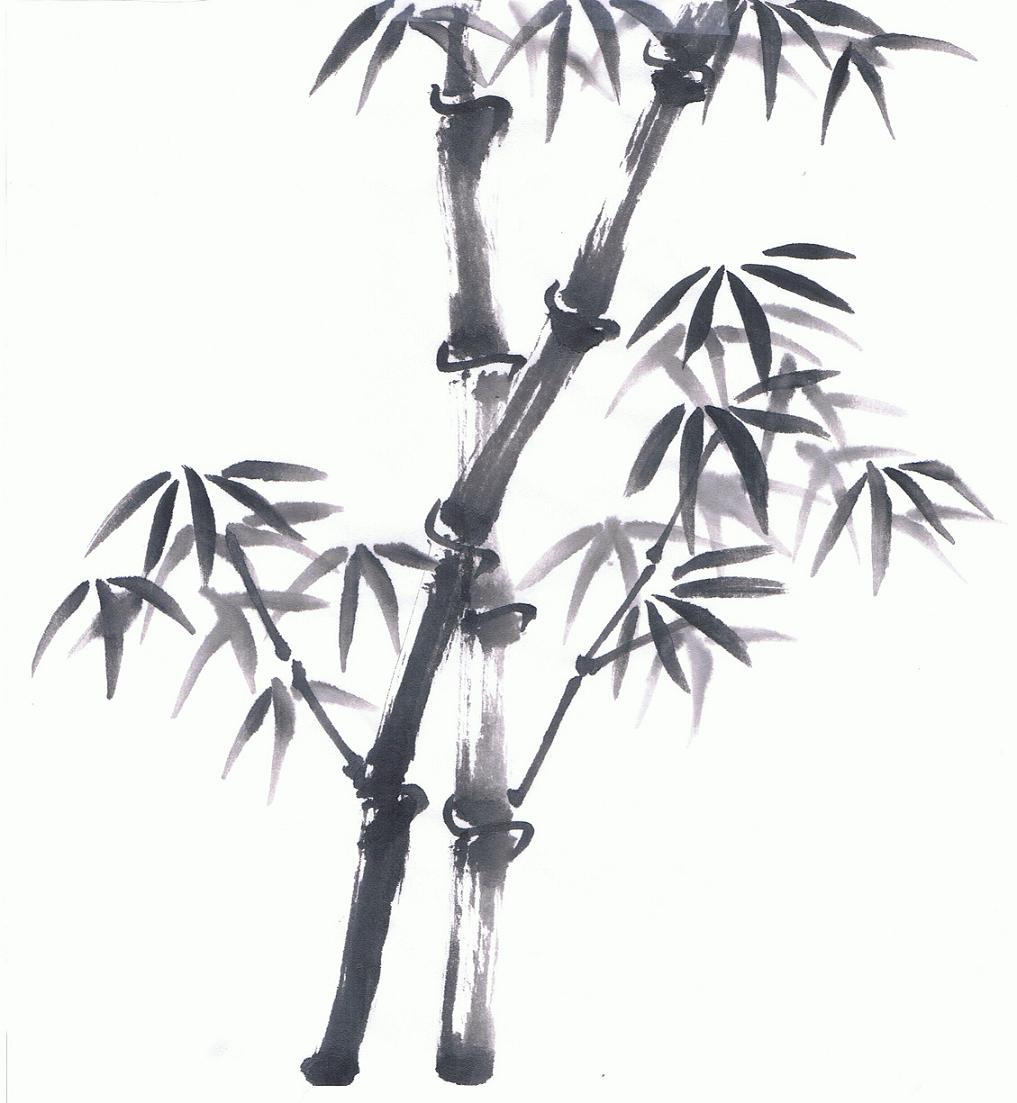 Classic Black Ink Bamboo Tree Tattoo Design
