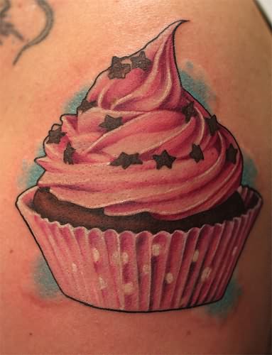 Classic Cupcake Tattoo Design