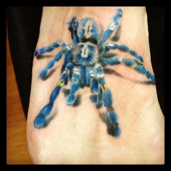 Cool 3D Arachnids Tattoo On Right Foot