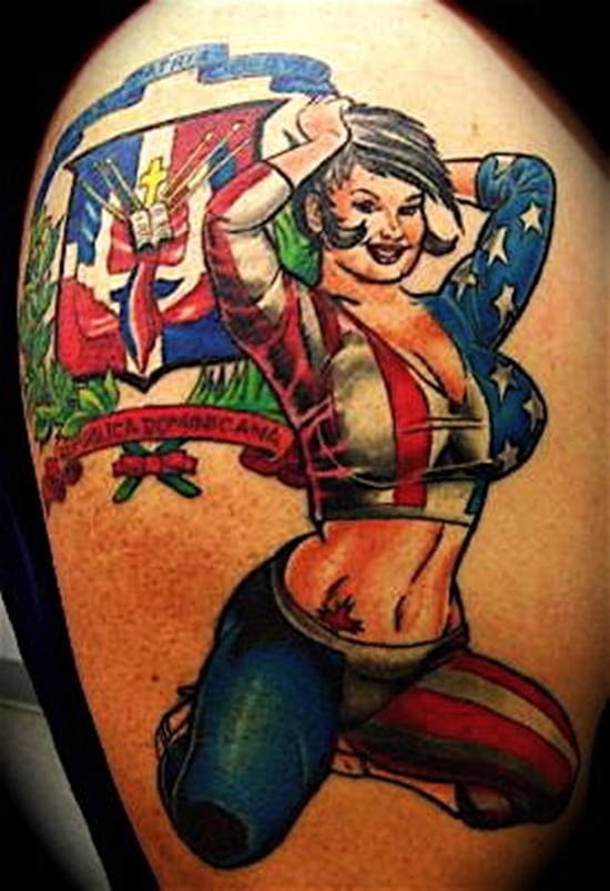 Cool American Women Tattoo Design
