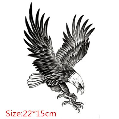 Cool Black Ink Flying Eagle Tattoo Design