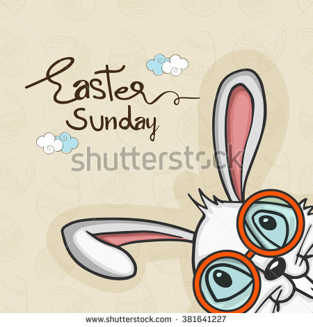 Easter Sunday Cute Bunny Wearing Spectacles Card