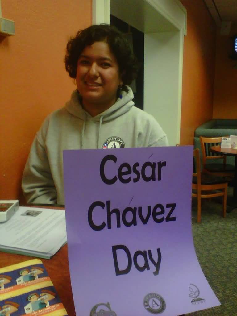 Girl With Cesar Chavez Day Hand Made Poster