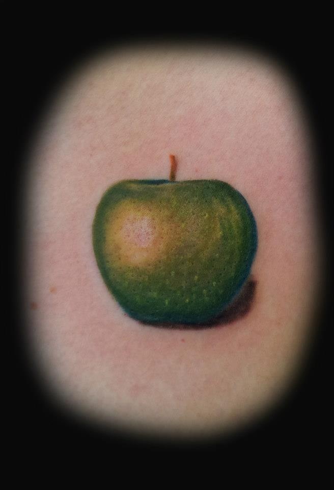 Green Apple Tattoo Design