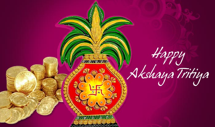 Happy Akshaya Tritiya Golden Coins And Kalash