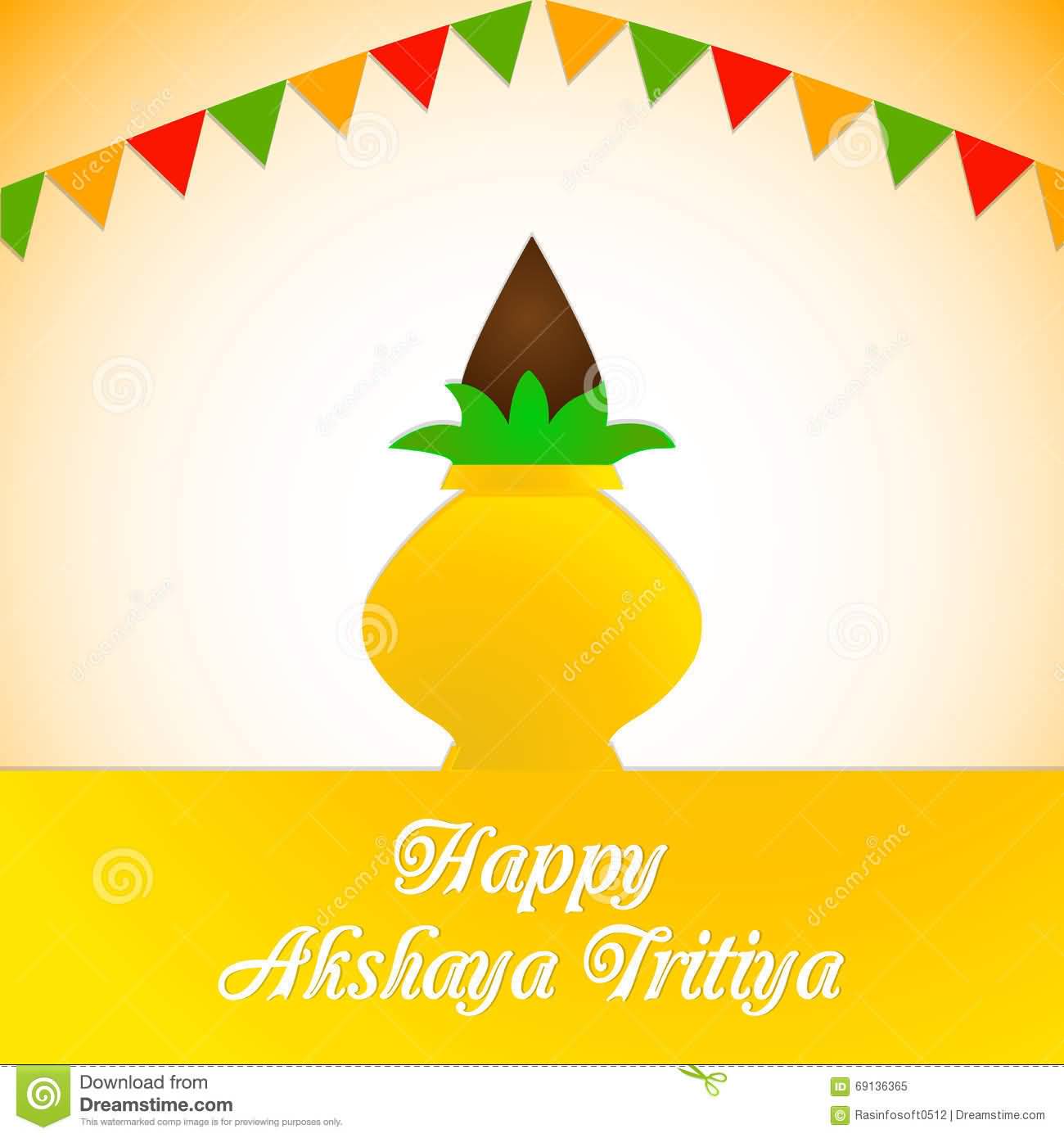 Happy Akshaya Tritiya Kalash Illustration