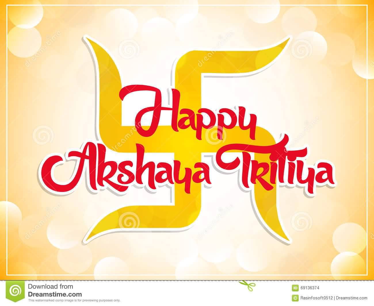 Happy Akshaya Tritiya Swastik Symbol In Background