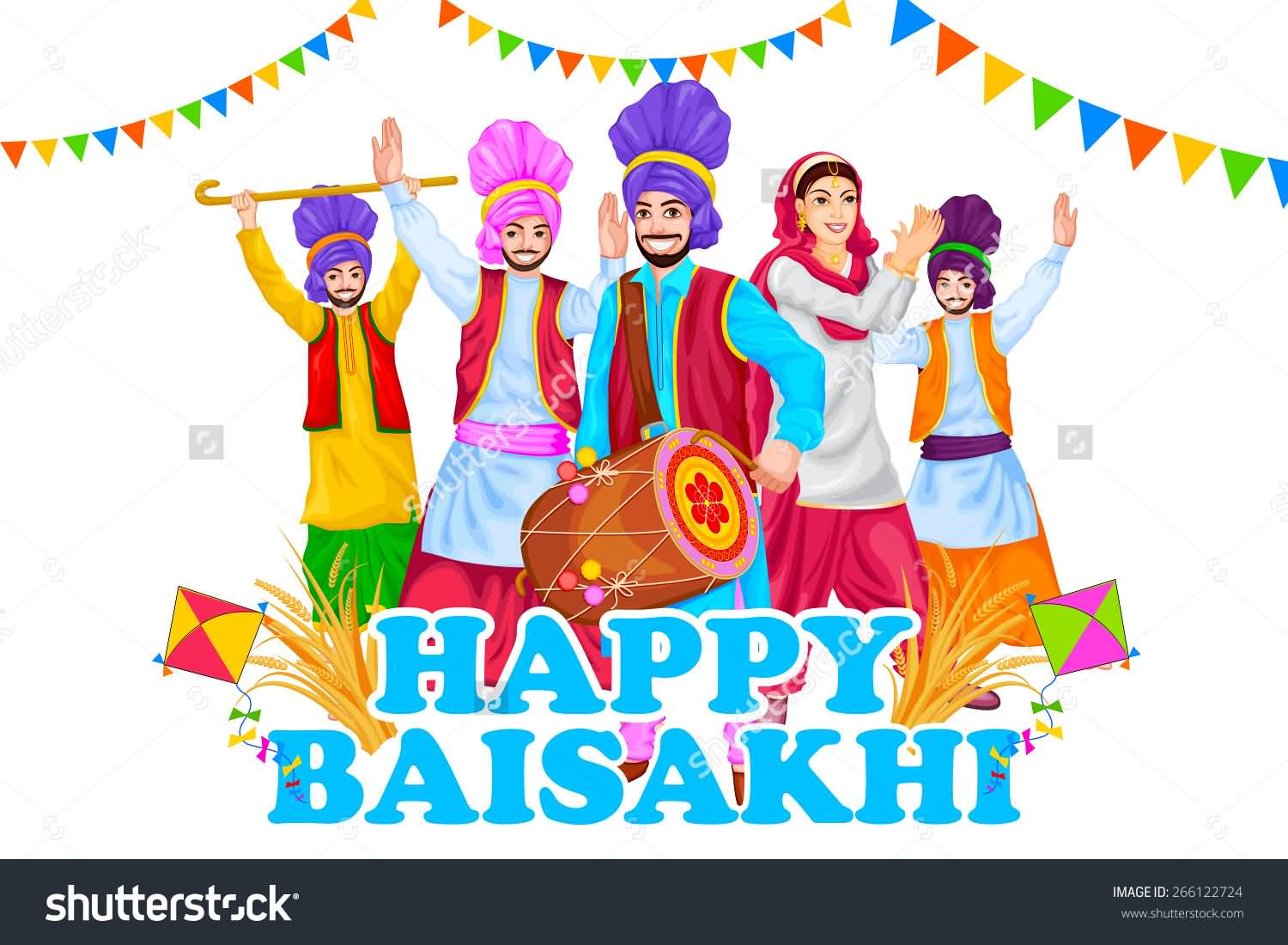 Happy Baisakhi Celebration Illustration