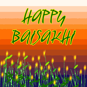 Happy Baisakhi Glitter Ecard