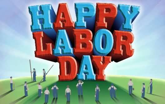 Happy Labor Day 3D Text