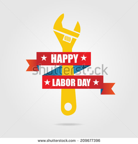 Happy Labor Day Wrench Illustration