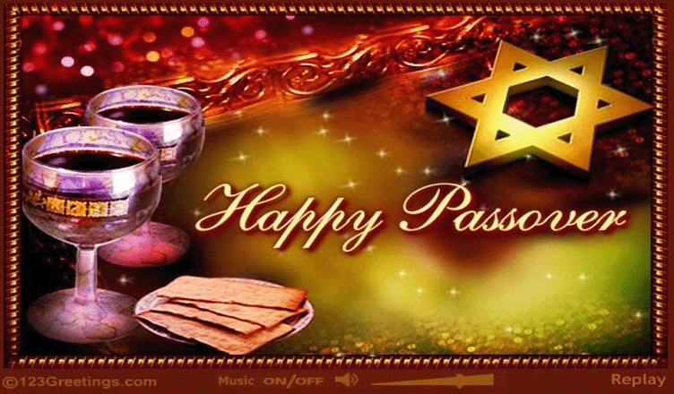 Happy Passover Wine Glasses And Matzah