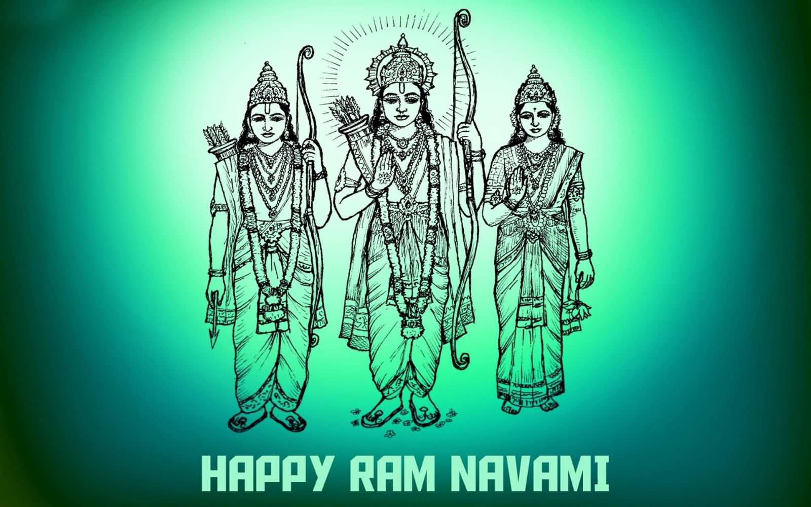 Happy Ram Navami Ram, Lakshman And Maa Sita HD Wallpaper