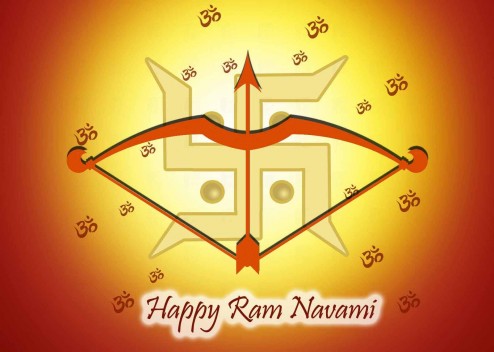 Happy Ram Navami Swastik Sign And Bow Arrow Picture