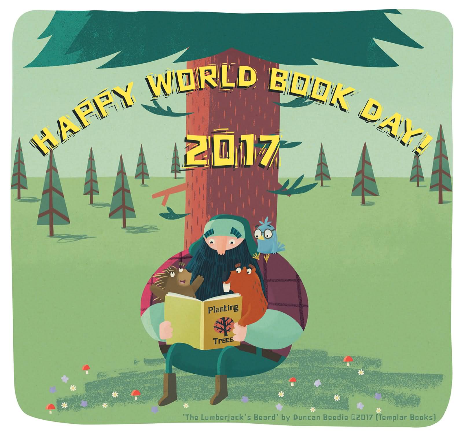 Happy World Book Day 2017 Lumberjack Illustration