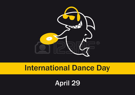 International Dance Day April 29 Shark DJ Illustration