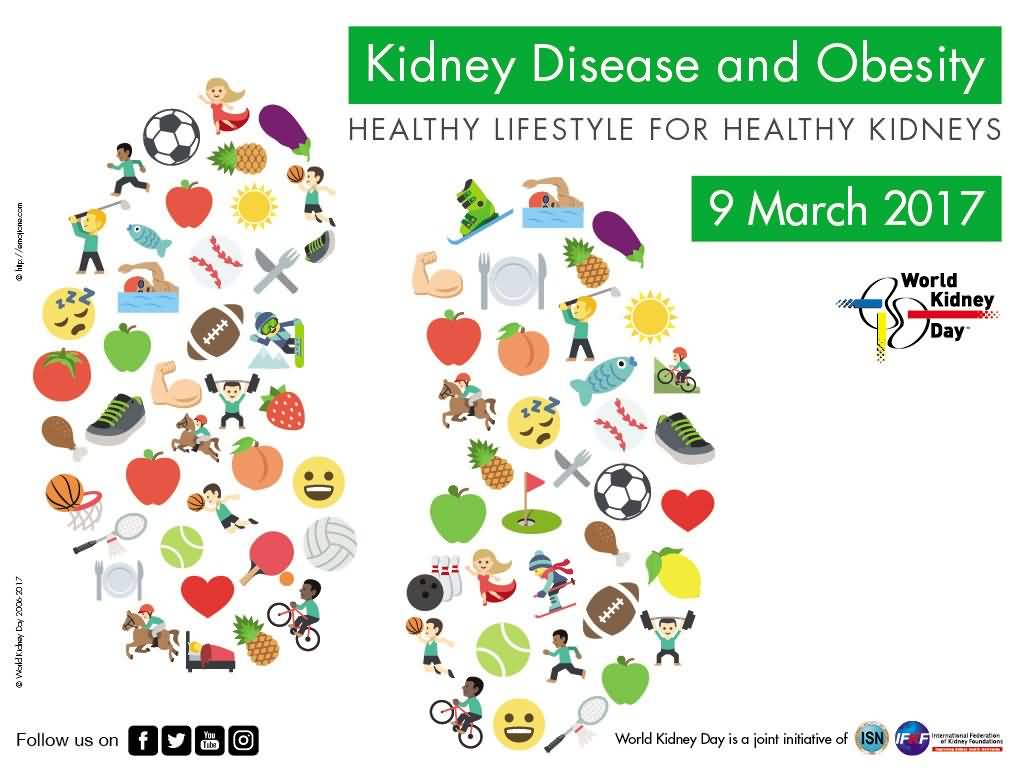 Kidney Disease And Obesity Healthy Lifestyle For Healthy Kidneys World Kidney Day 9 March 2017