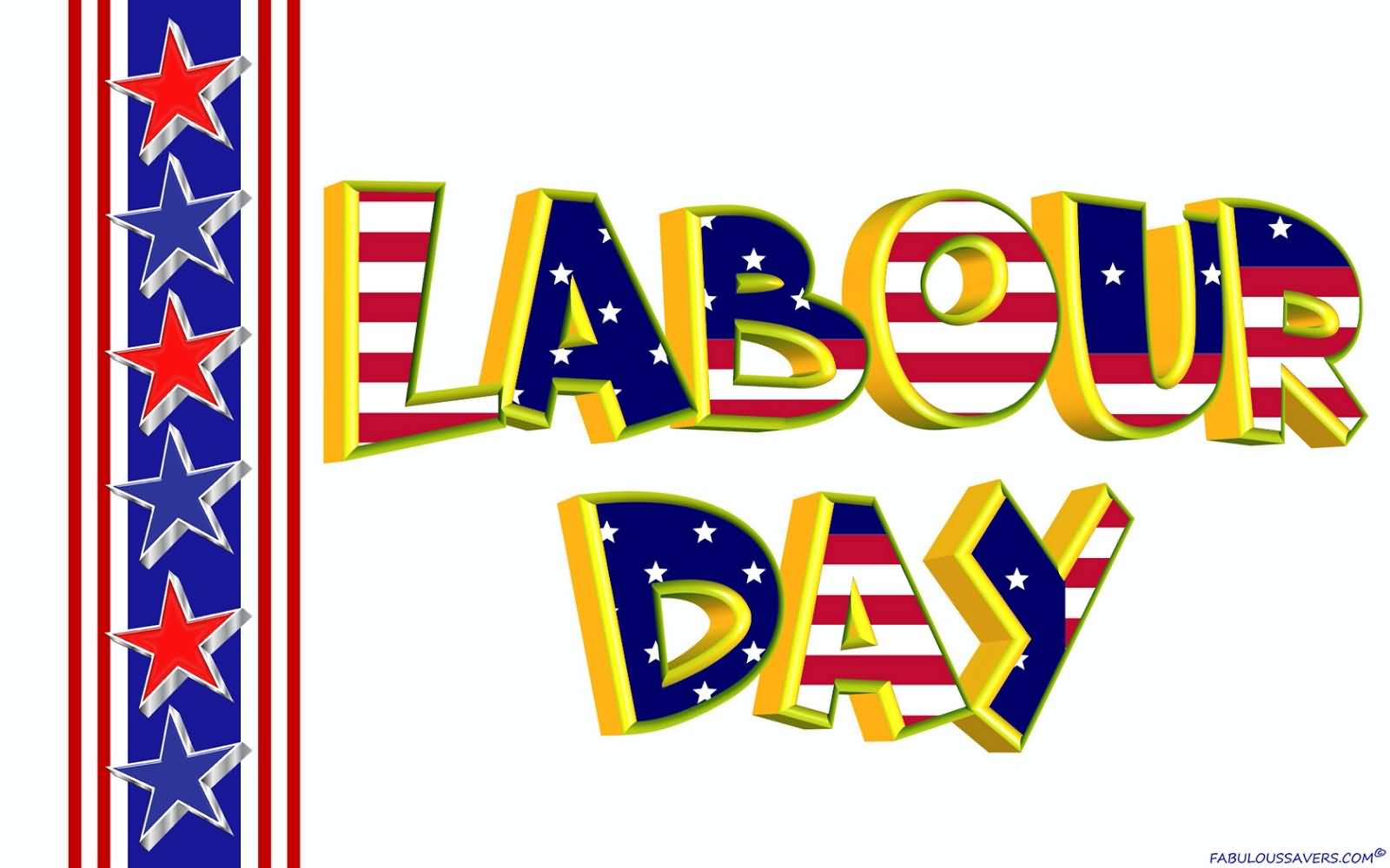 Labour Day American Flag Text Illustration