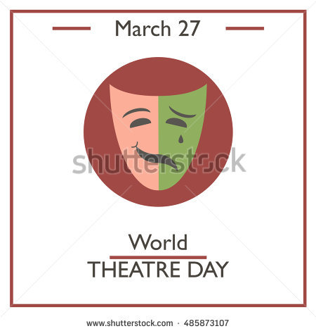 March 37 World Theatre Day Illustration Card