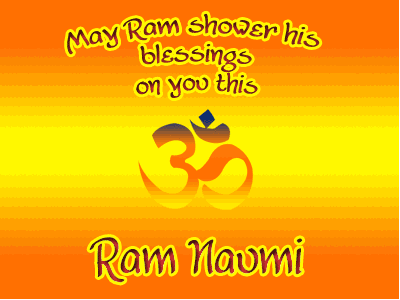 May Ram Shower His Blessings On You This Ram Navami Glitter Card