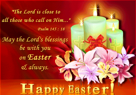 May The Lord's Blessings Be With You On Easter & Always Happy Easter Greeting Card