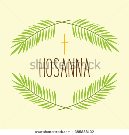 Palm Sunday Hosanna Palm Leaves Clipart