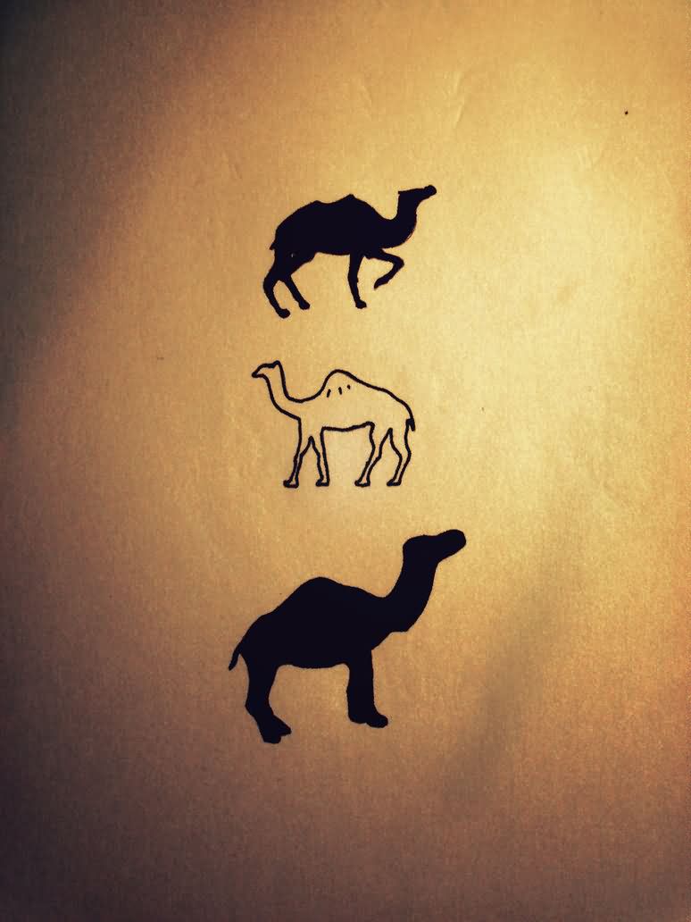 Silhouette Camel Tattoo Design