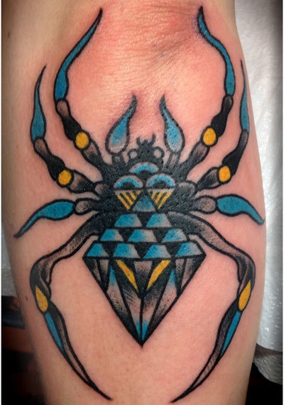 Traditional Arachnids Tattoo On Arm