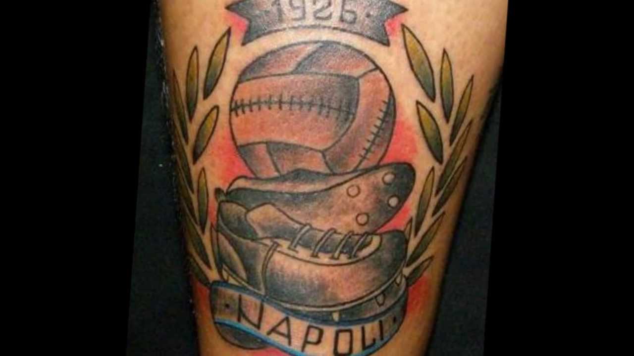 Traditional Football With Shoes And Banner Tattoo Design