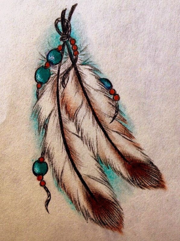 Traditional Two Feathers Tattoo Design