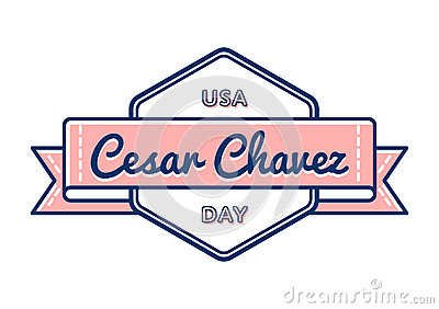 USA Cesar Chavez Day Emblem Illustration