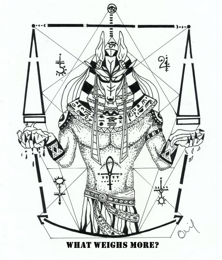 Unique Black Anubis Tattoo Design