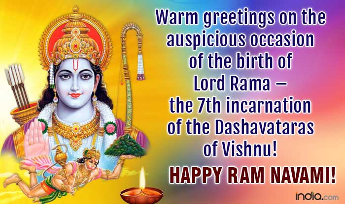 Warm Greetings On The Auspicious Occasion Of The Birth Of Lord Rama The 7th Incarnation Of The Dashavataras Of Vishnu Happy Ram Navami