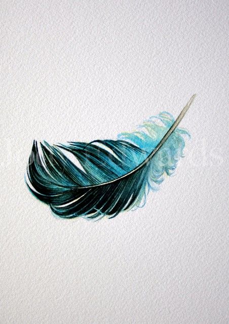 Watercolor Feather Tattoo Design