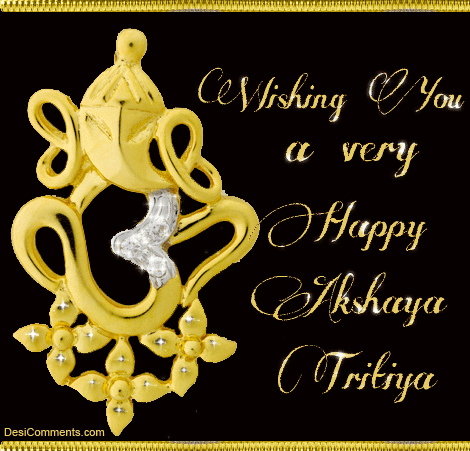 Wishing You A Very Happy Akshaya Tritiya Glitter Card